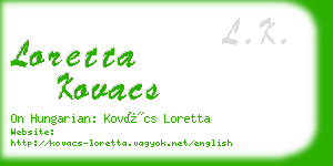 loretta kovacs business card